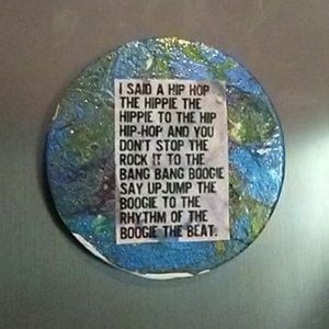 🎤 Handmade OOAK Magnet w/ Song Lyric